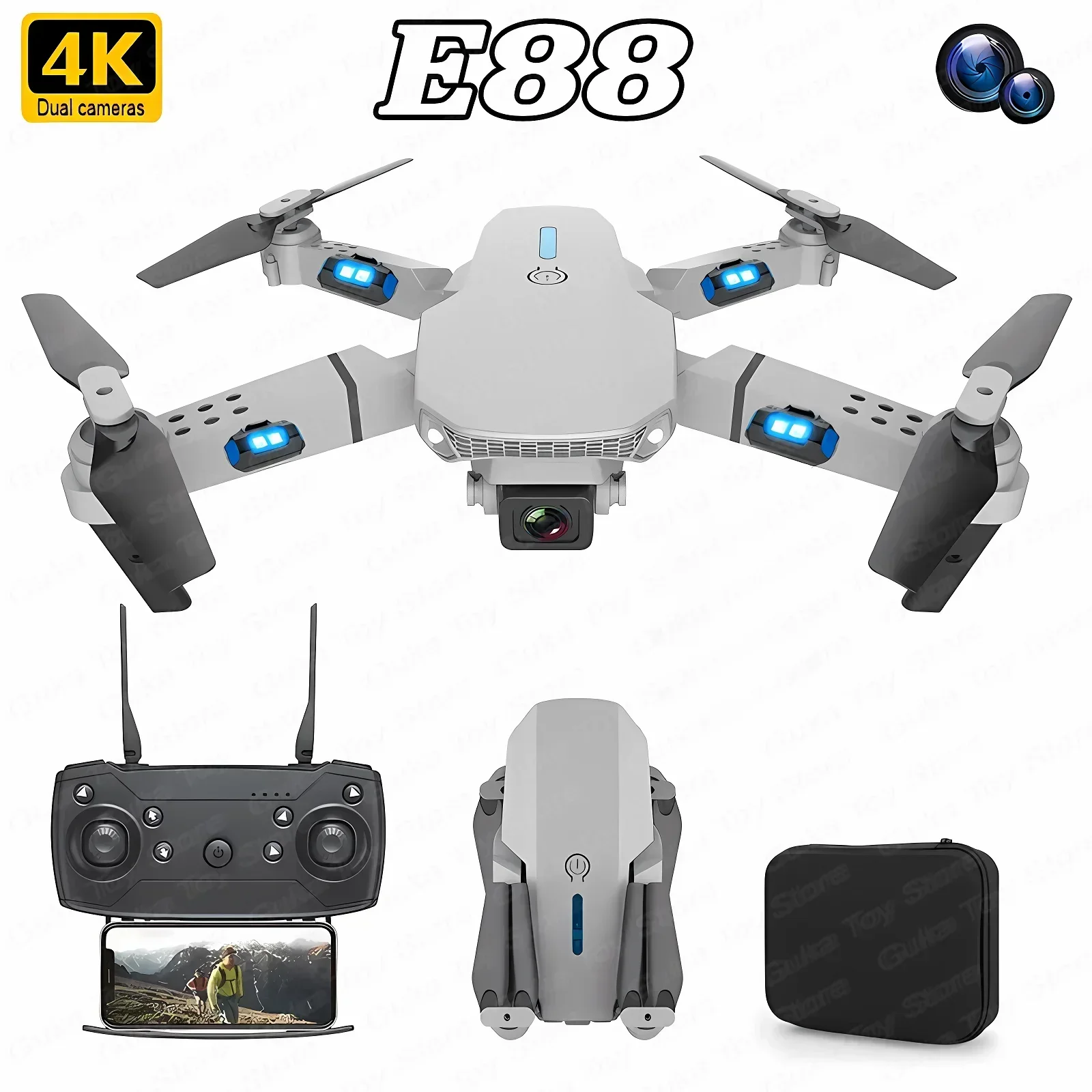 Dron Rc Quadcopter - E88 Pro WIFI FPV Drone Groothoek