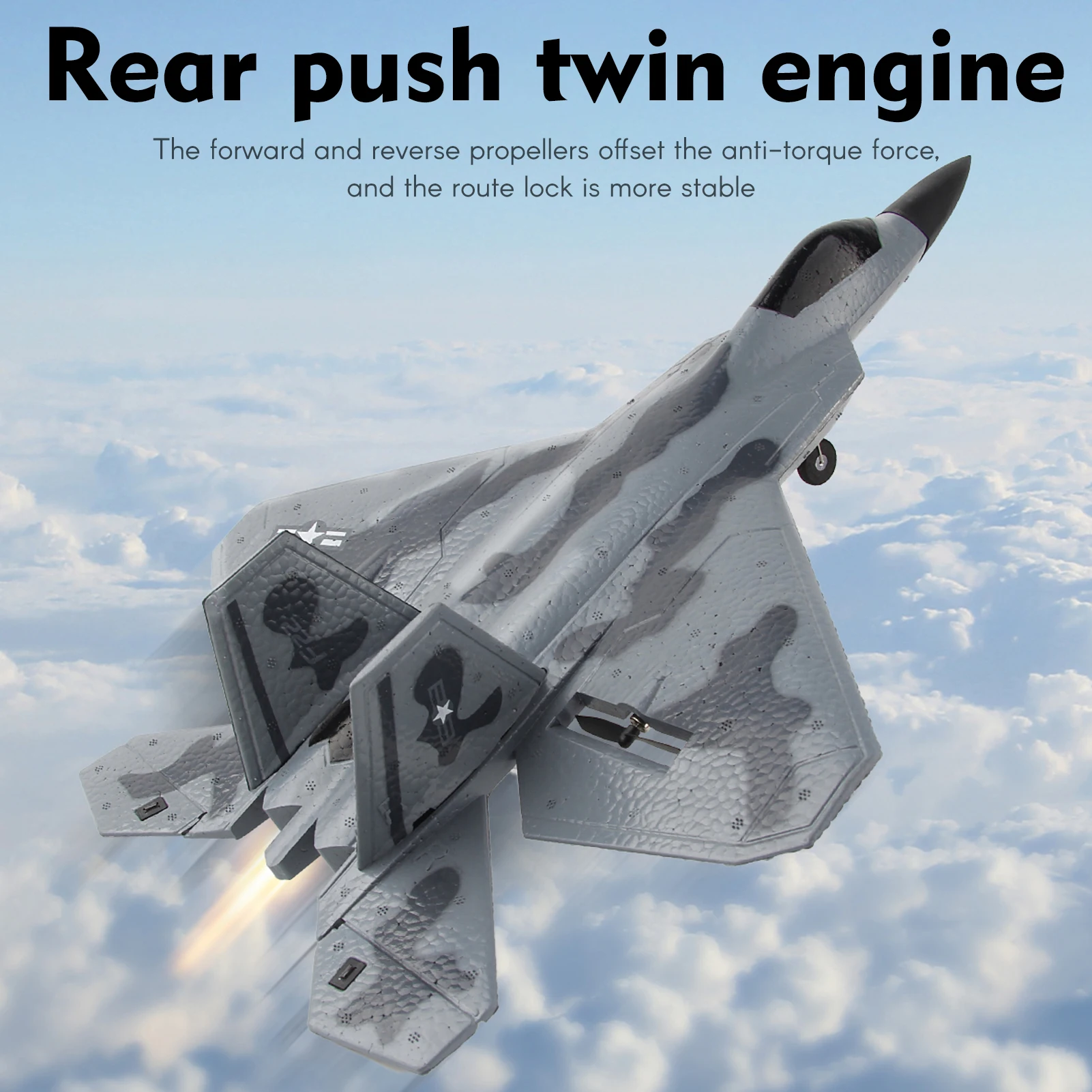 Drone F22 Rc - Foam RC vliegtuig F22 Fighter Raptor