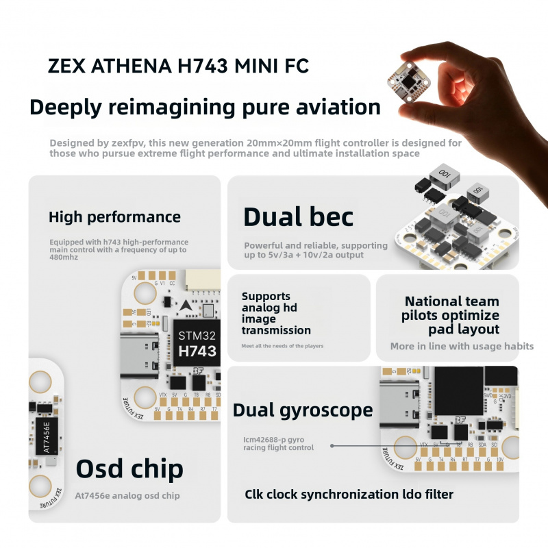 ZEX ATHENA H743 Mini Flight Co - Drone Rc Flight Controller recensie en prijs